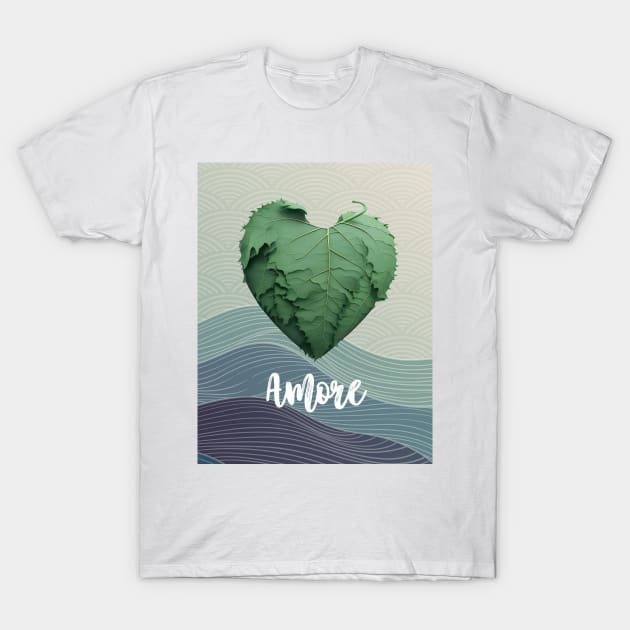 Love Nature No. 2: Amore Green Valentine's Day T-Shirt by Puff Sumo